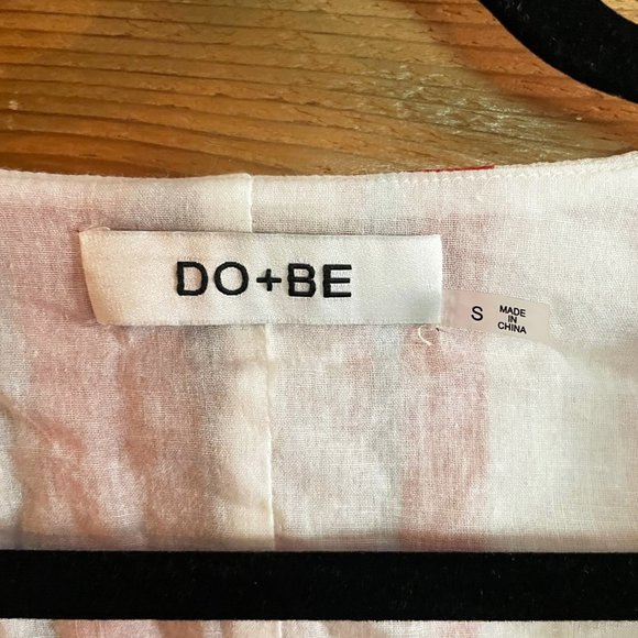 DO+BE Multicolored rainbow striped front tie crop top Small - Picture 4 of 6